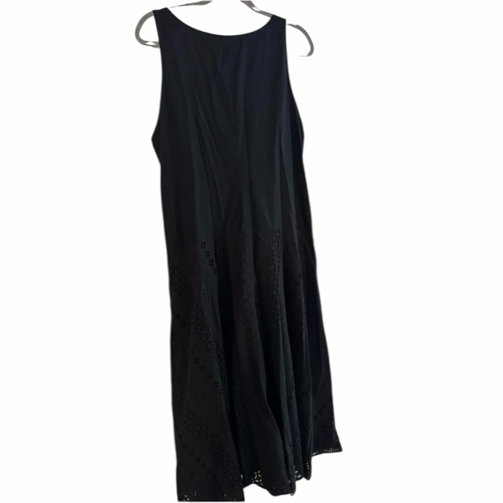 Thakoon Black Cotton‎ Eyelet Trapeze Midi Dress 10